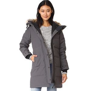 Grey Canada Goose Shelburne Hooded Parka Down Coat